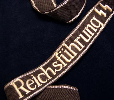 Allgemeine-SS OR/NCO Reichsfuhrung-SS Machine-Embroidered Cuff Title.