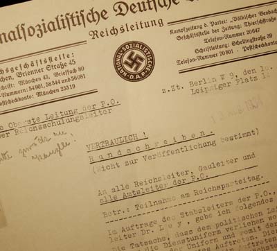 NSDAP Reichsparteitage Document Regarding Wearing Uniforms.