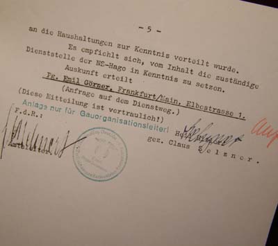 NSDAP Document. SS Signature. 