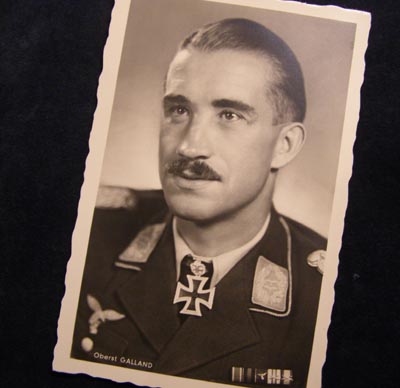 Luftwaffe Oberst Galland Postcard.