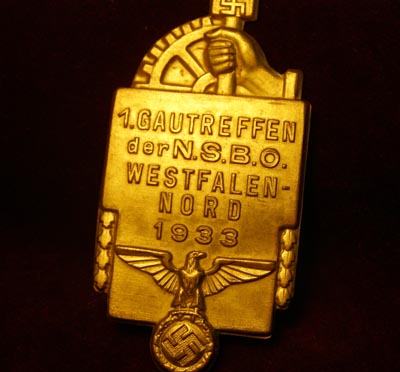 NSBO Gautreffen Westfalen 1933. Rally Badge. 