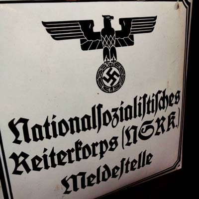 Third Reich NSRK Enamel Sign