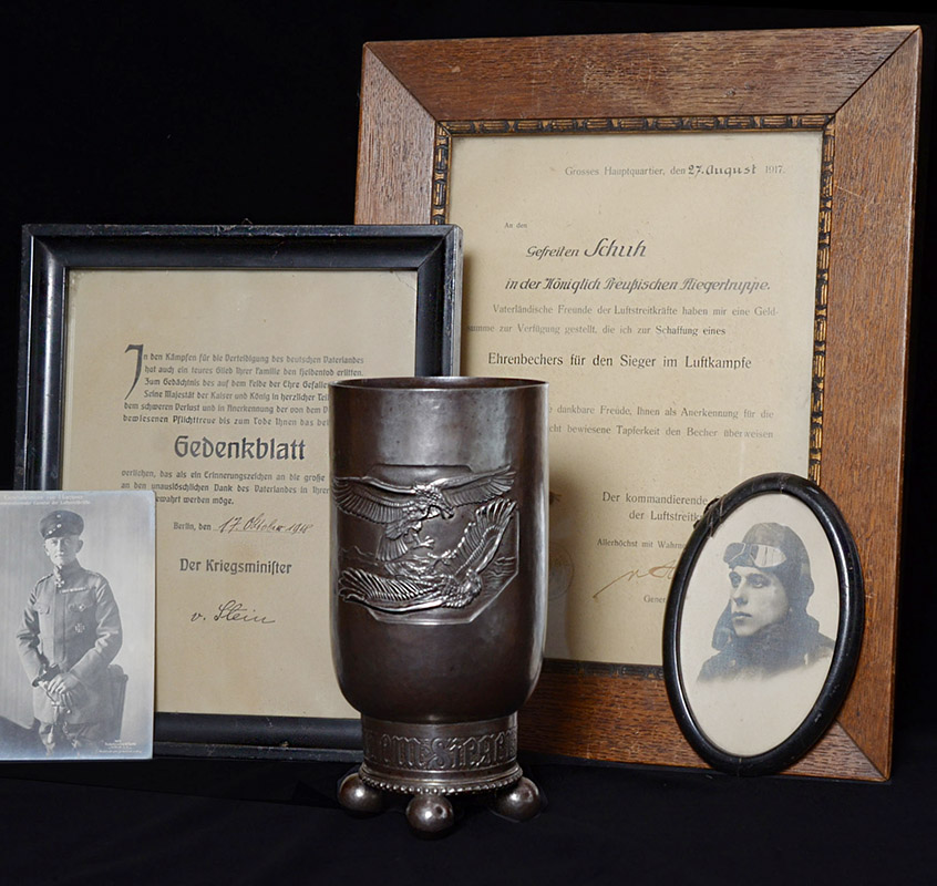Imperial German Flyers Honour Goblet With Citation & More