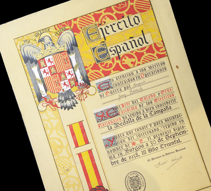Spanish Campaign Medal Citation | Awarded To a Luftwaffe NCO