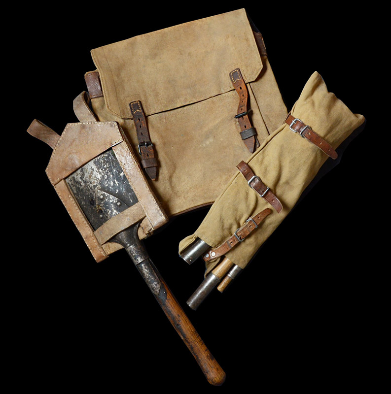 Imperial German Backpack, Entrenching Spade & Tent Pole Set