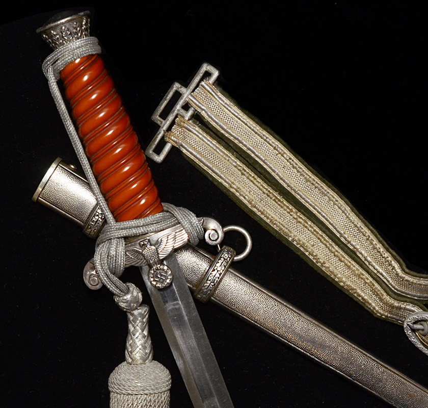 Heer Officers Dagger By WKC | Portepee & Hangers | Deep Orange Grip | Stunning