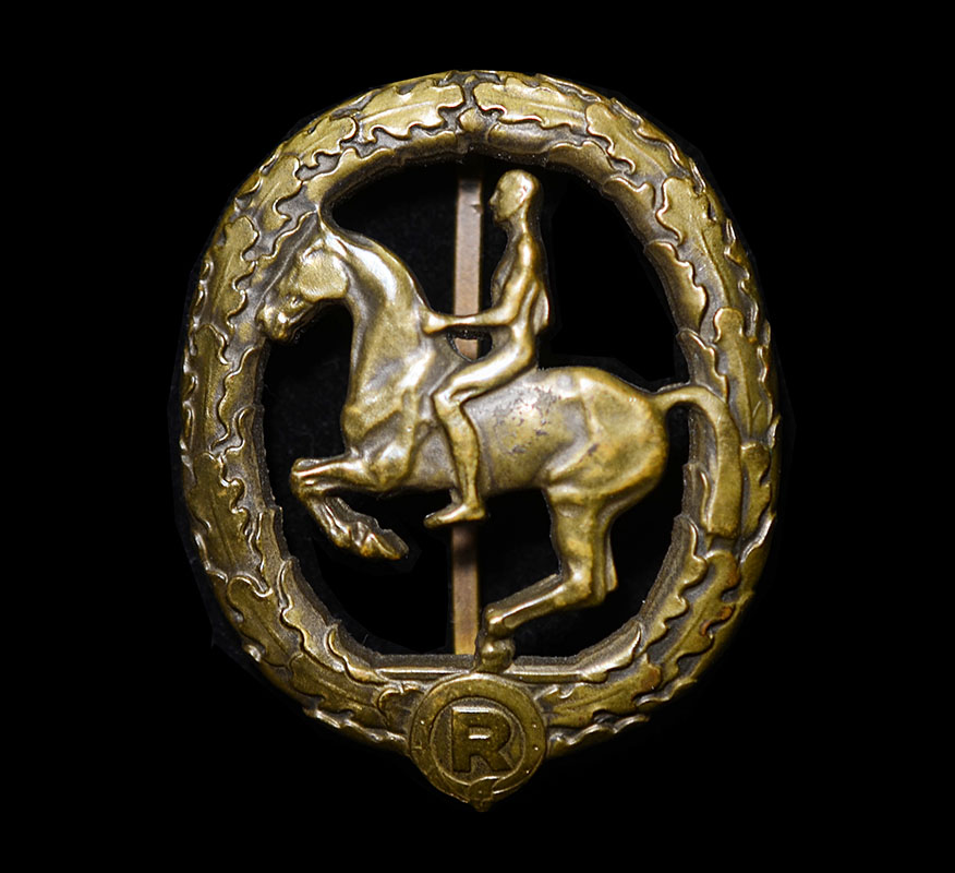 German Horseman's Badge In Bronze
