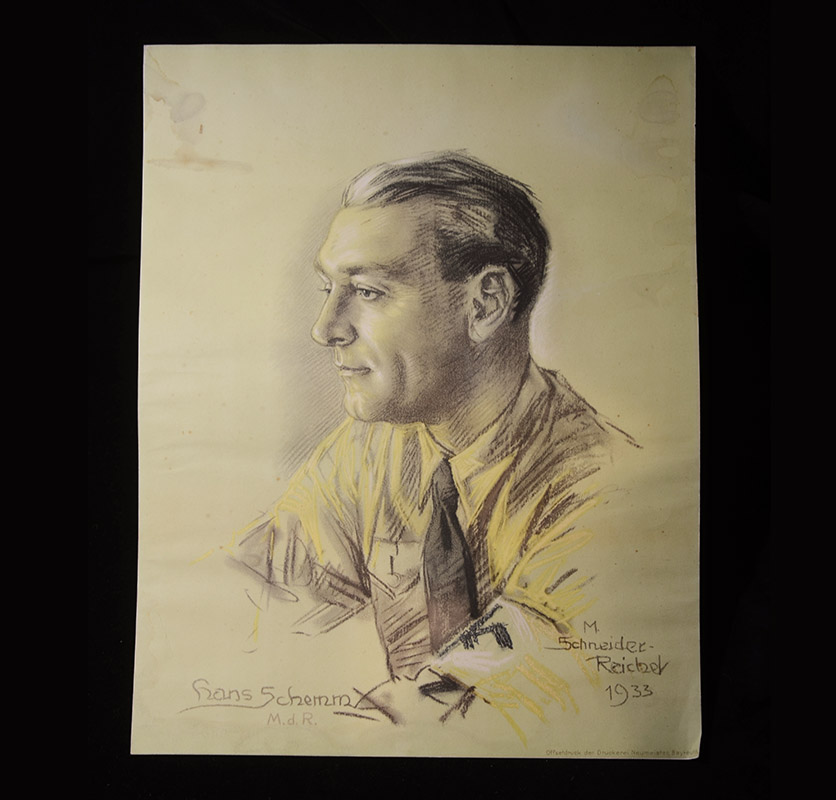 Gauleiter Hans Schemm Lithograph Portrait From 1933