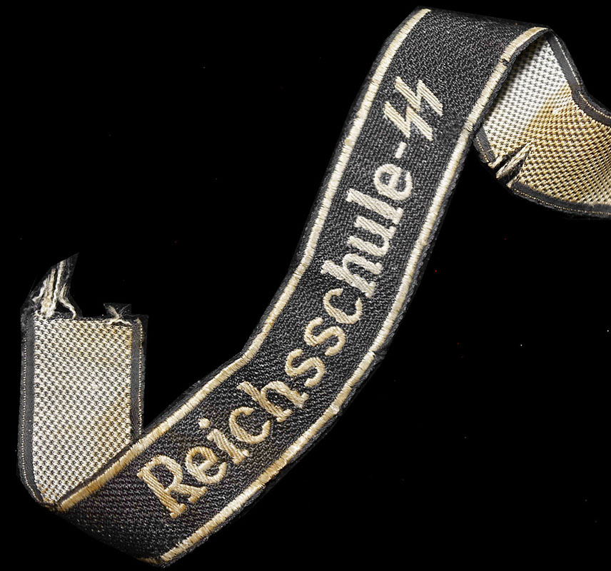 Reichsschule-SS  BeVo Woven Cufftitle | Service Used | Scarce