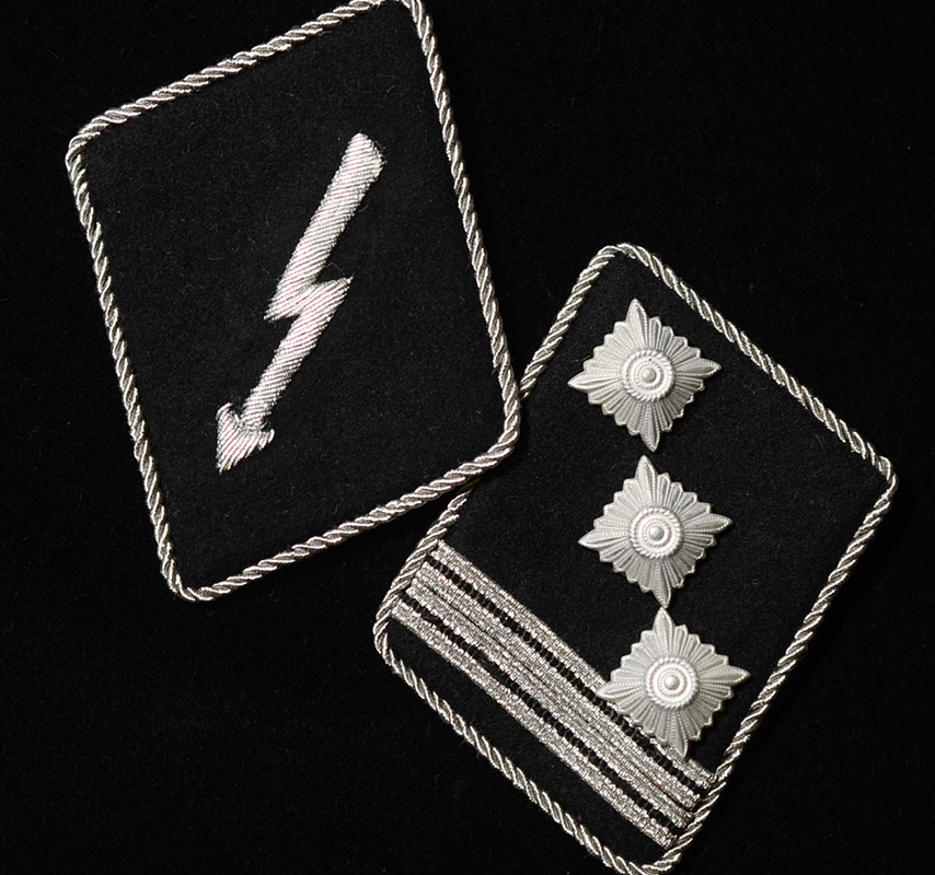 Allgemeine-SS Signal Staff Officer Collar Patches | Hauptsturmfuhrer | Rare